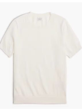 J. Crew Factory Ivory Short-Sleeve Crewneck Sweater